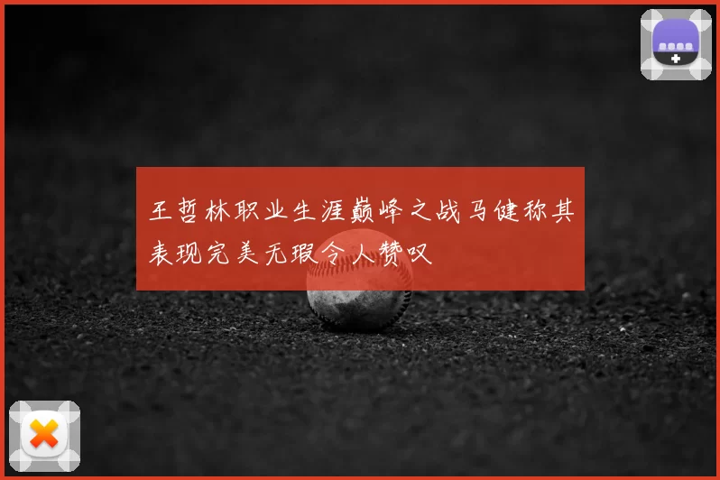 王哲林职业生涯巅峰之战马健称其表现完美无瑕令人赞叹